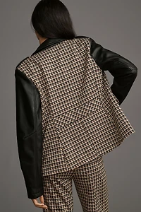 Menswear Fabric Mix Blazer