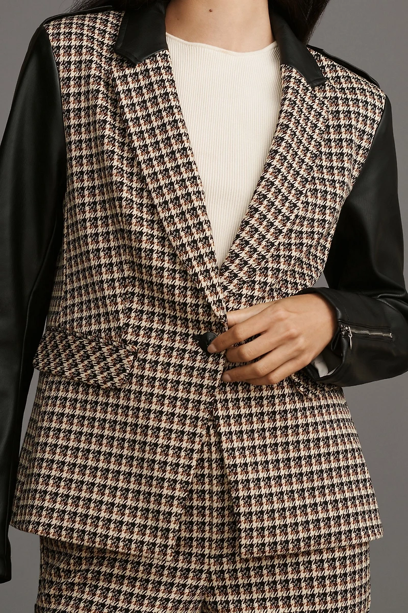 Menswear Fabric Mix Blazer