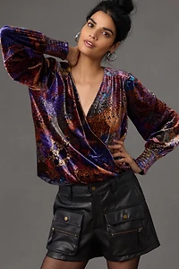 Velvet Wrap Blouse