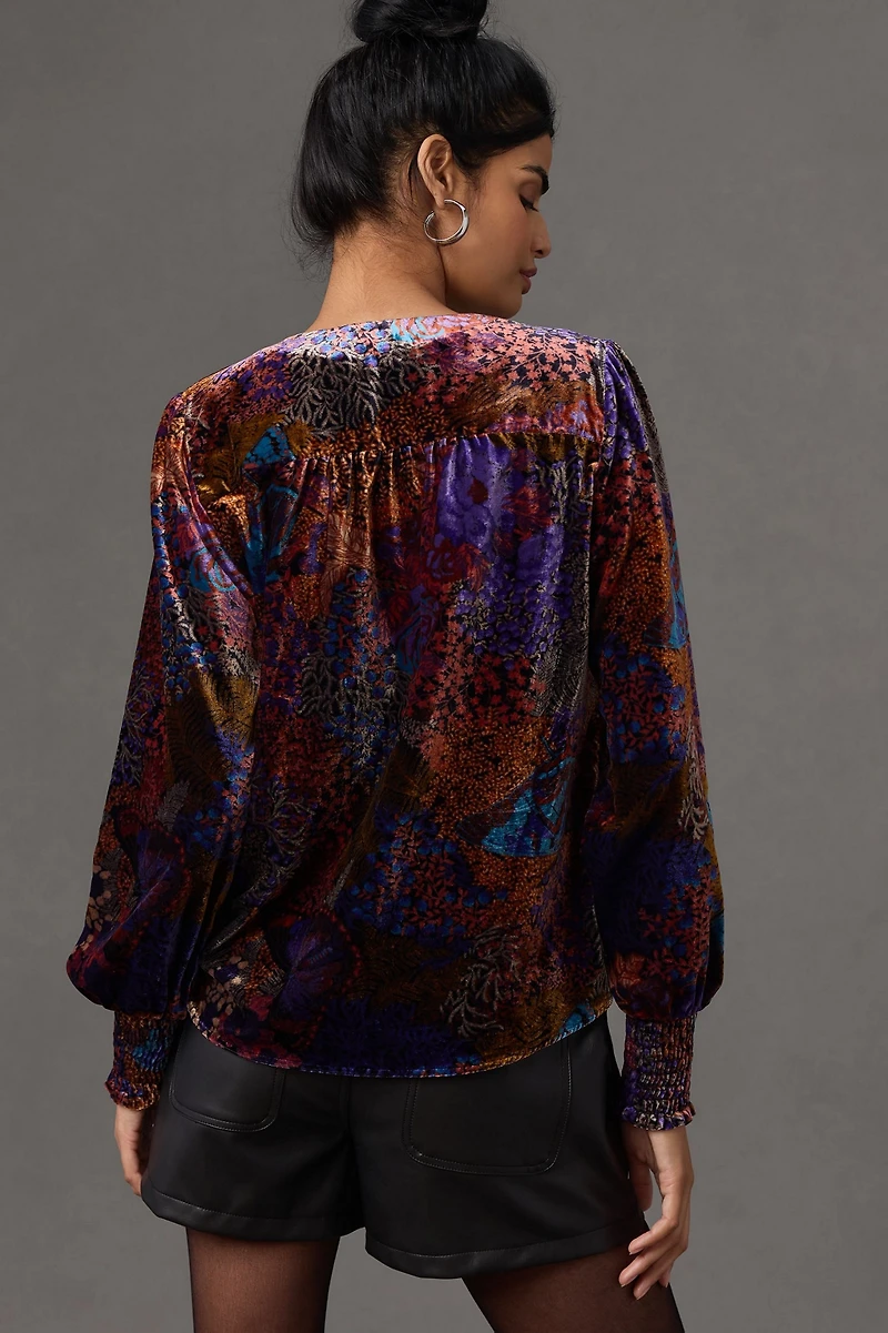 Velvet Wrap Blouse
