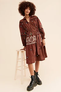 Forever That Girl Embroidered Check Dress