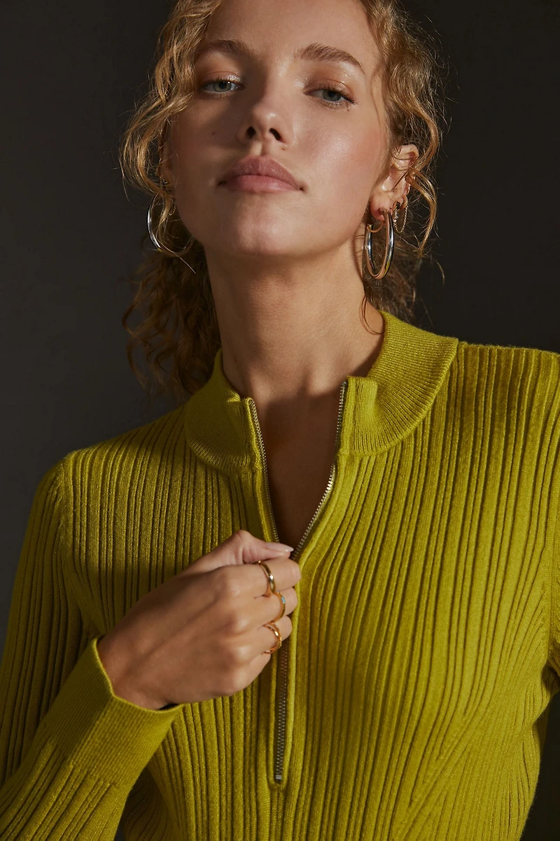 Maeve Leila Half-Zip Sweater