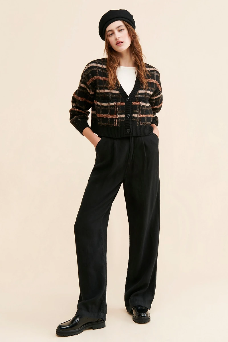 Saltwater Luxe Plaid Knit Cardigan