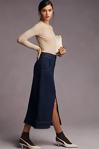 Pilcro Slit-Front Denim Skirt