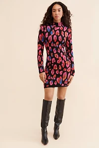 FARM Rio Iridescent Leopards Sweater Dress