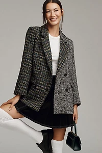 Driftwood Relaxed Plaid Mix Blazer
