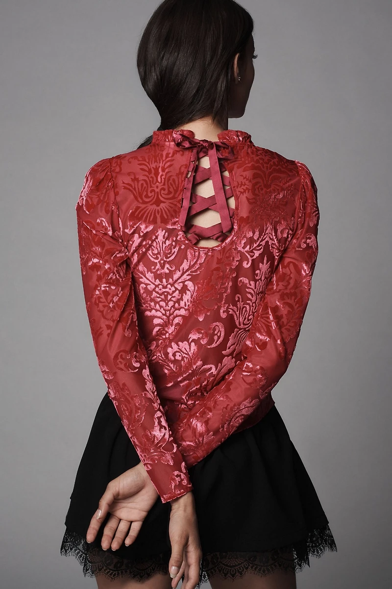 Sheer Velvet Burnout Top
