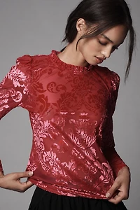 Sheer Velvet Burnout Top