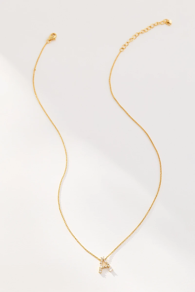 Delicate Crystal Monogram Necklace