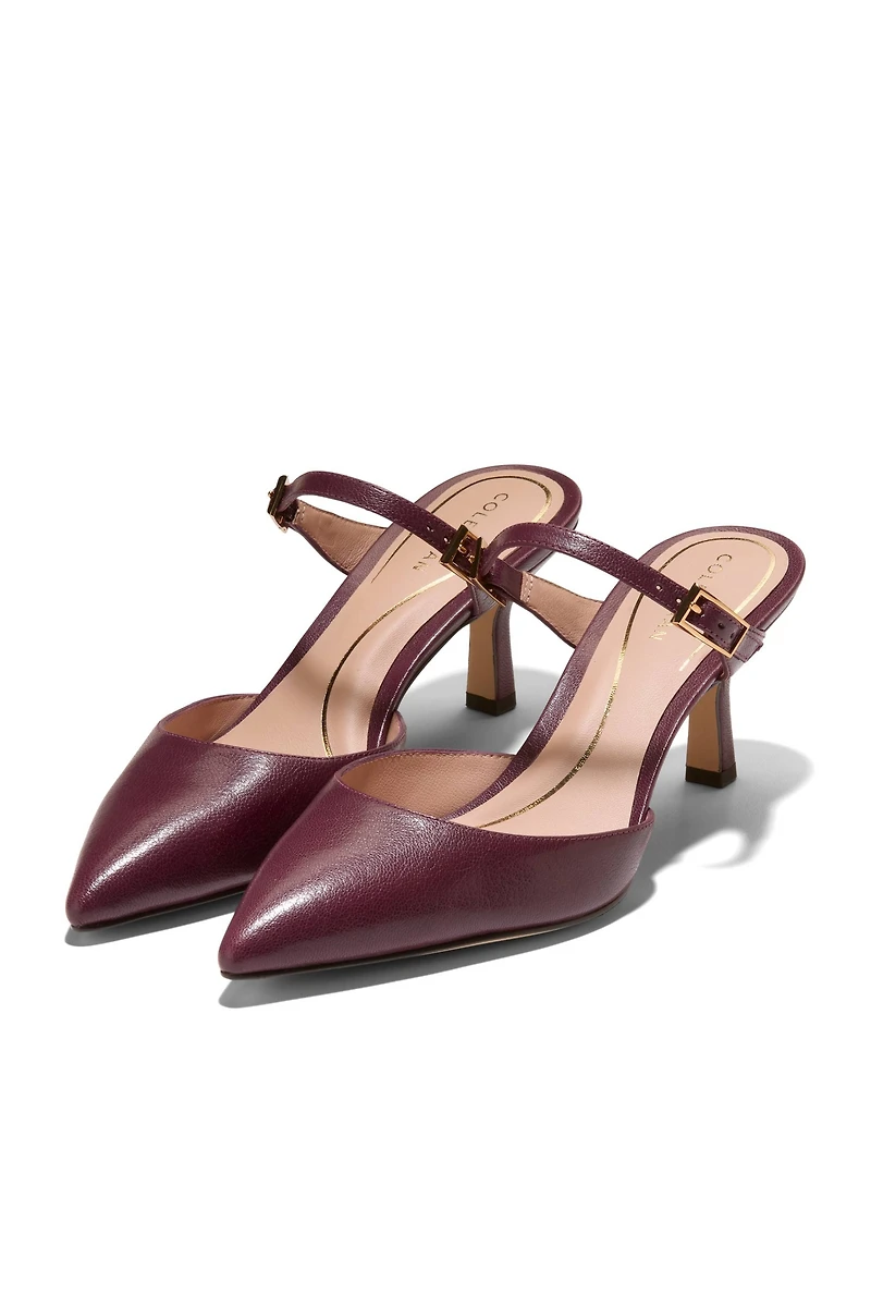Cole Haan Annalise Buckle Kitten-Heel Mules