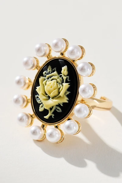 Cameo Floral Cocktail Ring