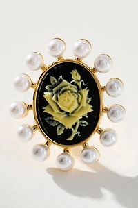 Cameo Floral Cocktail Ring