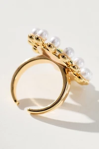 Cameo Floral Cocktail Ring