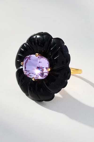 Floral Crystal Statement Cocktail Ring