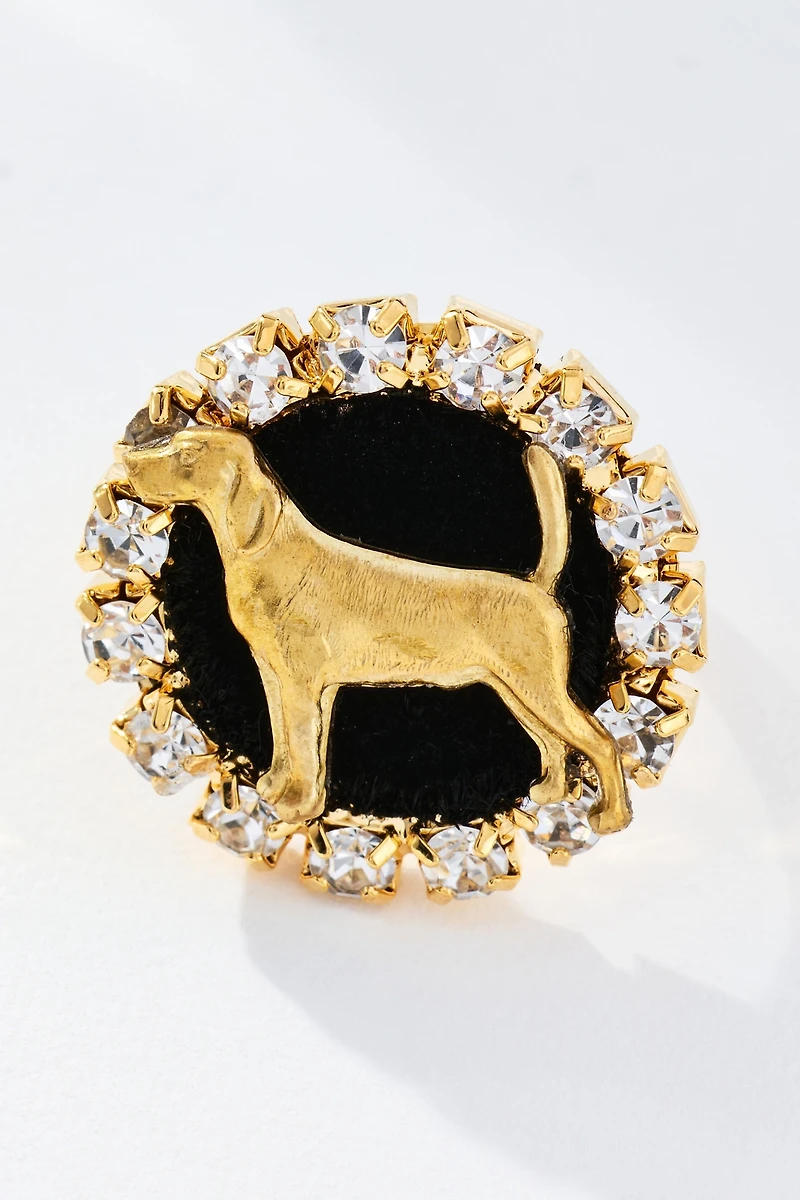Dog Cameo Cocktail Ring