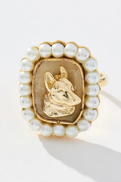 Dog Cameo Cocktail Ring