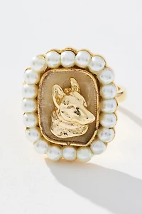 Dog Cameo Cocktail Ring