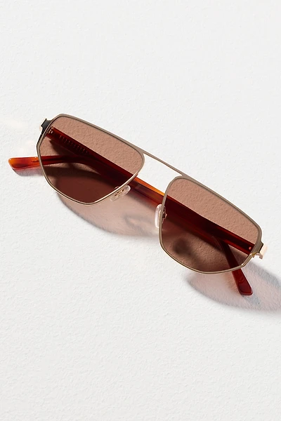 Lu Goldie Slim Angled Metal Sunglasses