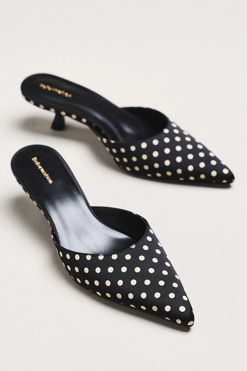 Reformation Wilda Kitten-Heel Mules