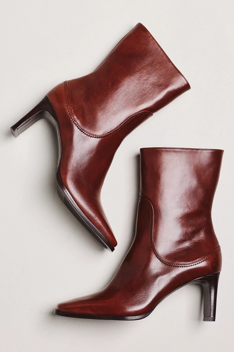 Reformation Claudette Square-Toe Boots