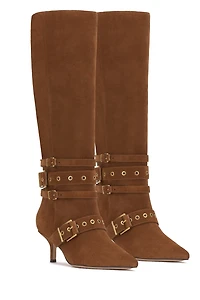 Vince Camuto Tyleen Moto Kitten-Heel Tall Boots