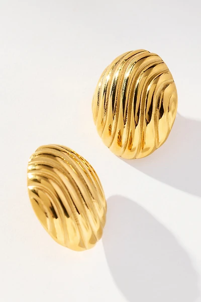 Grooved Circular Post Earrings