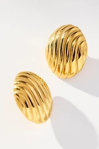 Grooved Circular Post Earrings