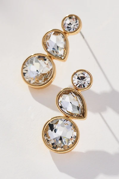 Triple Crystal Drop Earrings