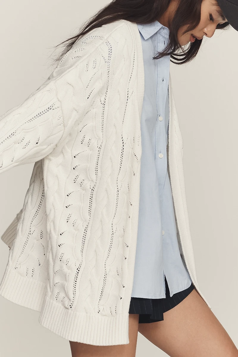By Anthropologie Cable-Knit Cardigan Sweater