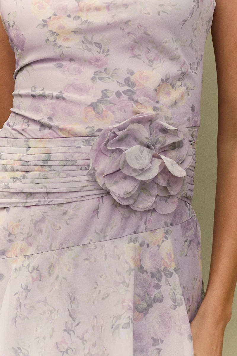 BHLDN Lucia Ruffle Rosette Maxi Dress