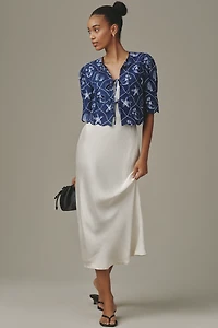 Sister New York Tie-Front Linen Blend Top