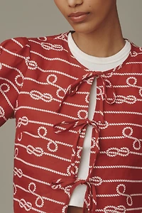 Sister New York Tie-Front Linen Blend Top