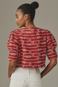 Sister New York Tie-Front Linen Blend Top