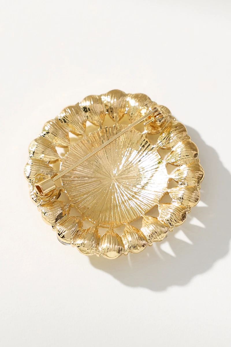 Crystal Square Resin Brooch
