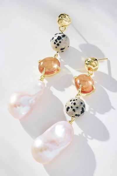 F+H Studios Mixed Bag Pearl Drop Earrings