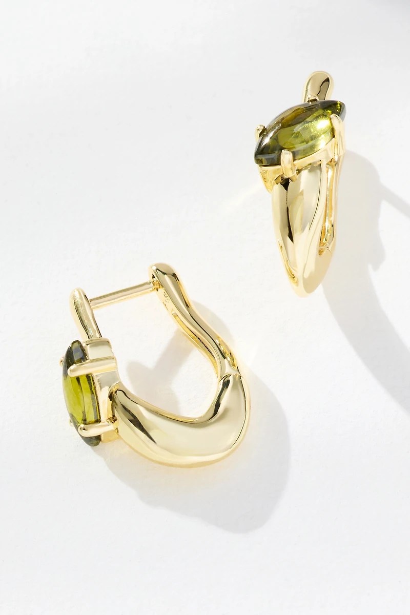 F+H Studios Modernist Gemstone Link Earrings