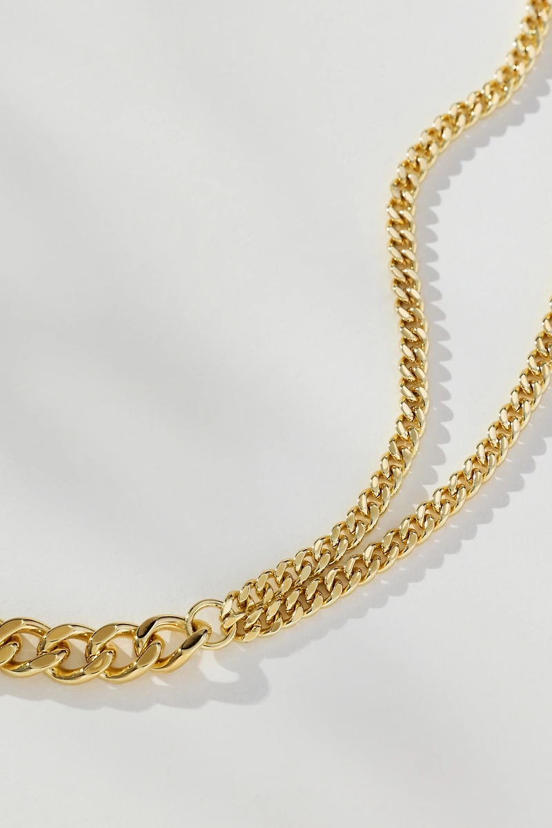 F+H Studios Double-Curb Chain Choker Necklace