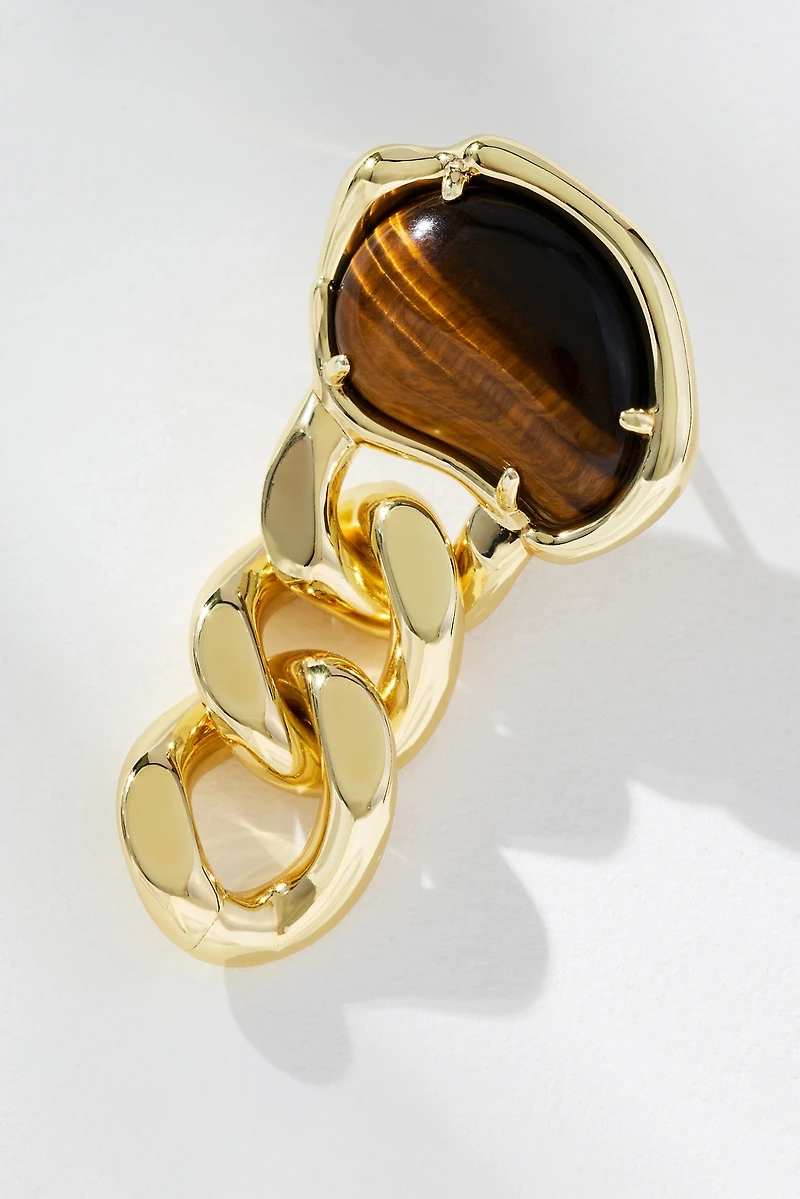 F+H Studios Bean Statement Chain Earrings