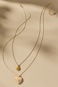Layered Heart Charm Necklace