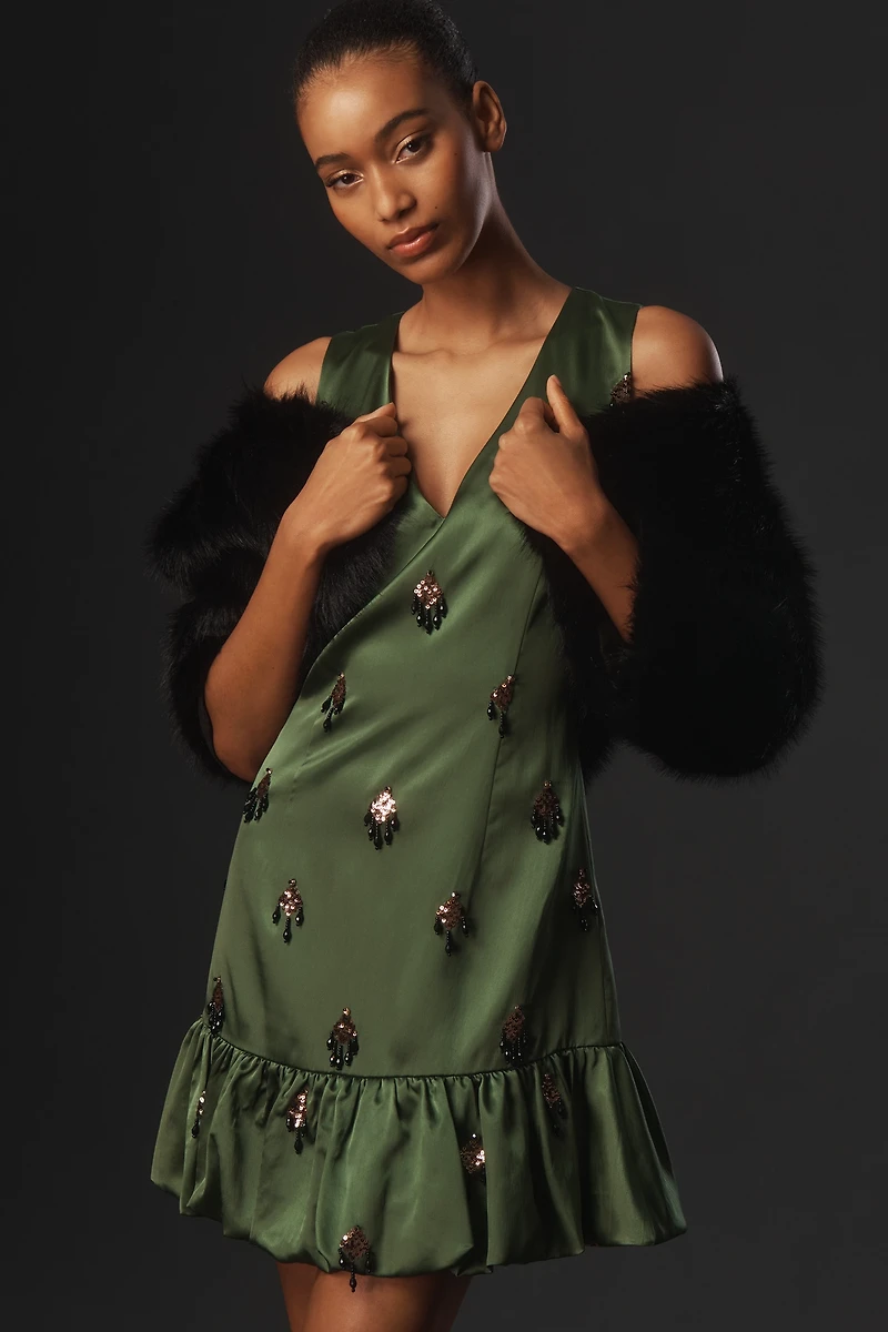 By Anthropologie Patterned Faux Fur Bolero