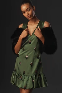 By Anthropologie Patterned Faux Fur Bolero