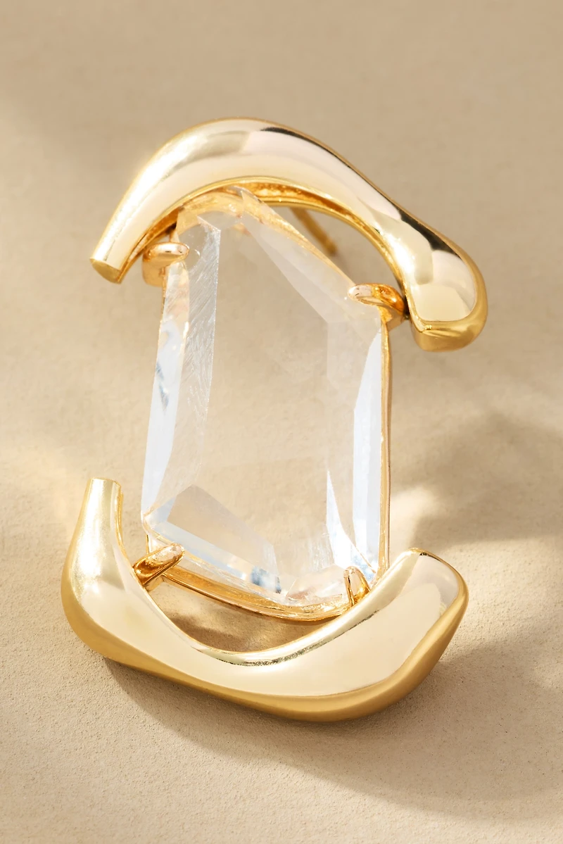 Framed Crystal Drop Earrings