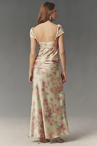 BHLDN June Ruched Maxi Slip Dress