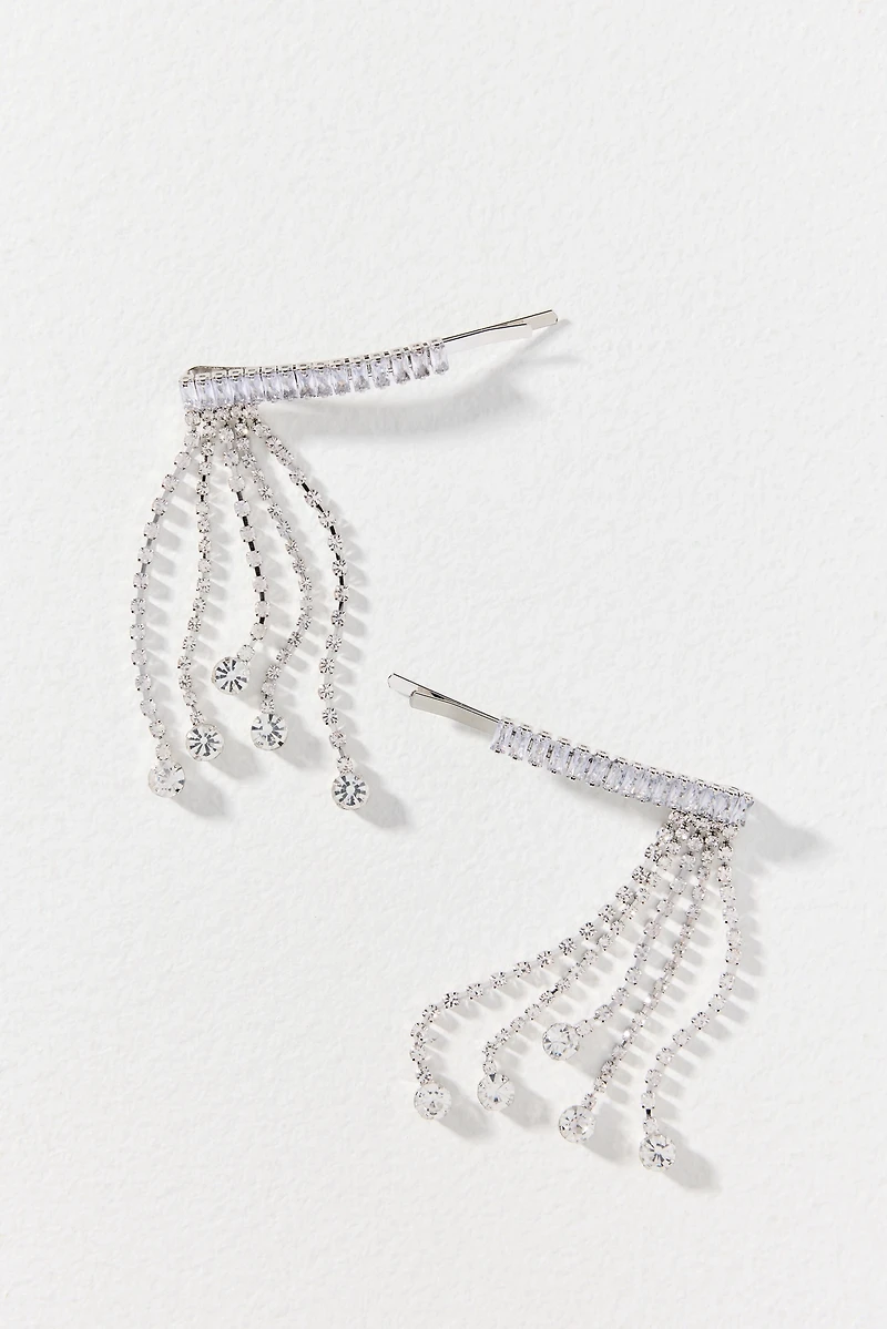 Drippy Crystal Bobby Pins, Set of 2