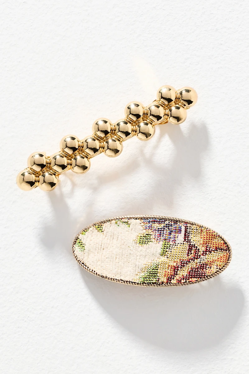 Tapestry Barrettes, Set of 2