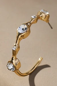 Crystal Squiggle Hoop Earrings