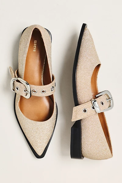 @merricksart x Maeve Pointed-Toe Moto Mary Jane Flats