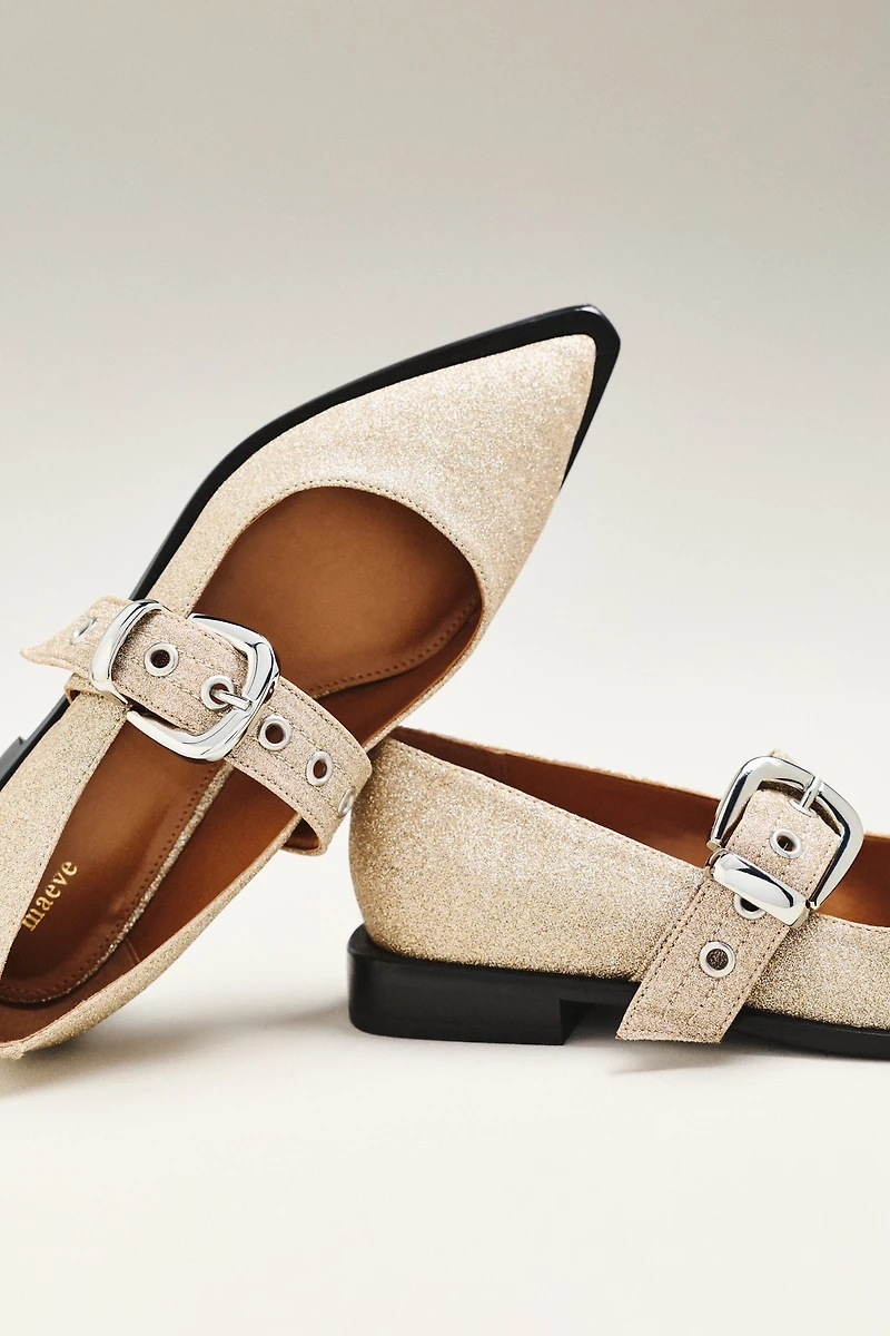 @merricksart x Maeve Pointed-Toe Moto Mary Jane Flats