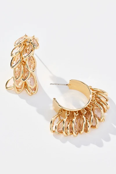 Layered Drop Hoop Earrings