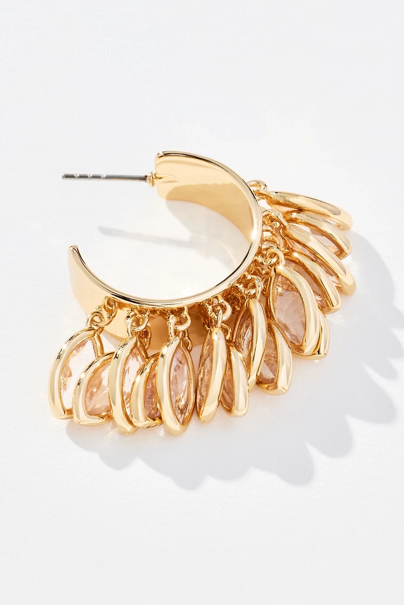 Layered Drop Hoop Earrings